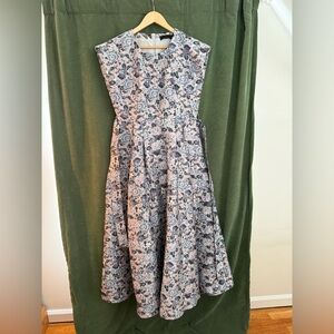 Floral Maxi Dress - Blue and White